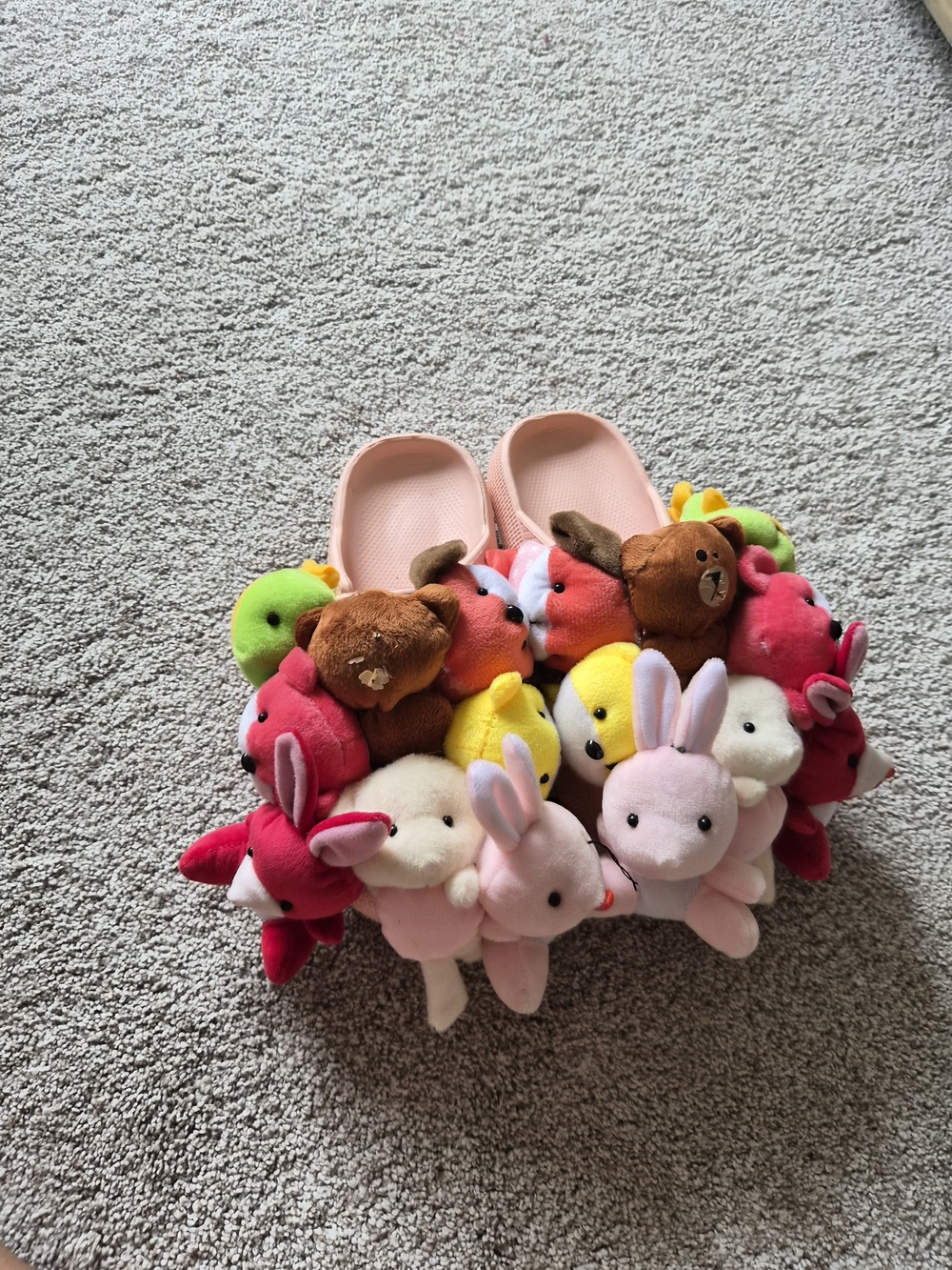Plush Animal Slippers - Pink